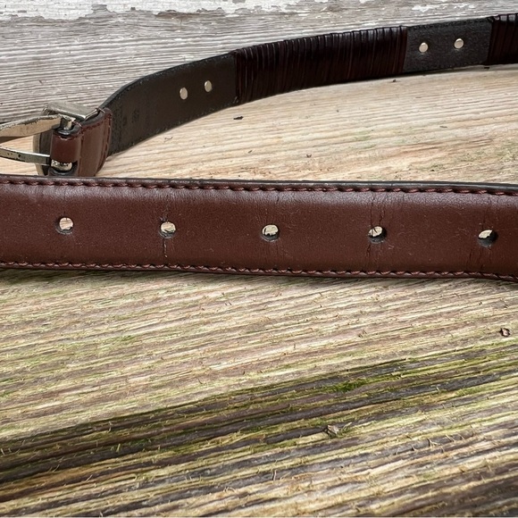 Genuine leather belt with silver metal Conchos. Size 40. - Picture 7 of 7